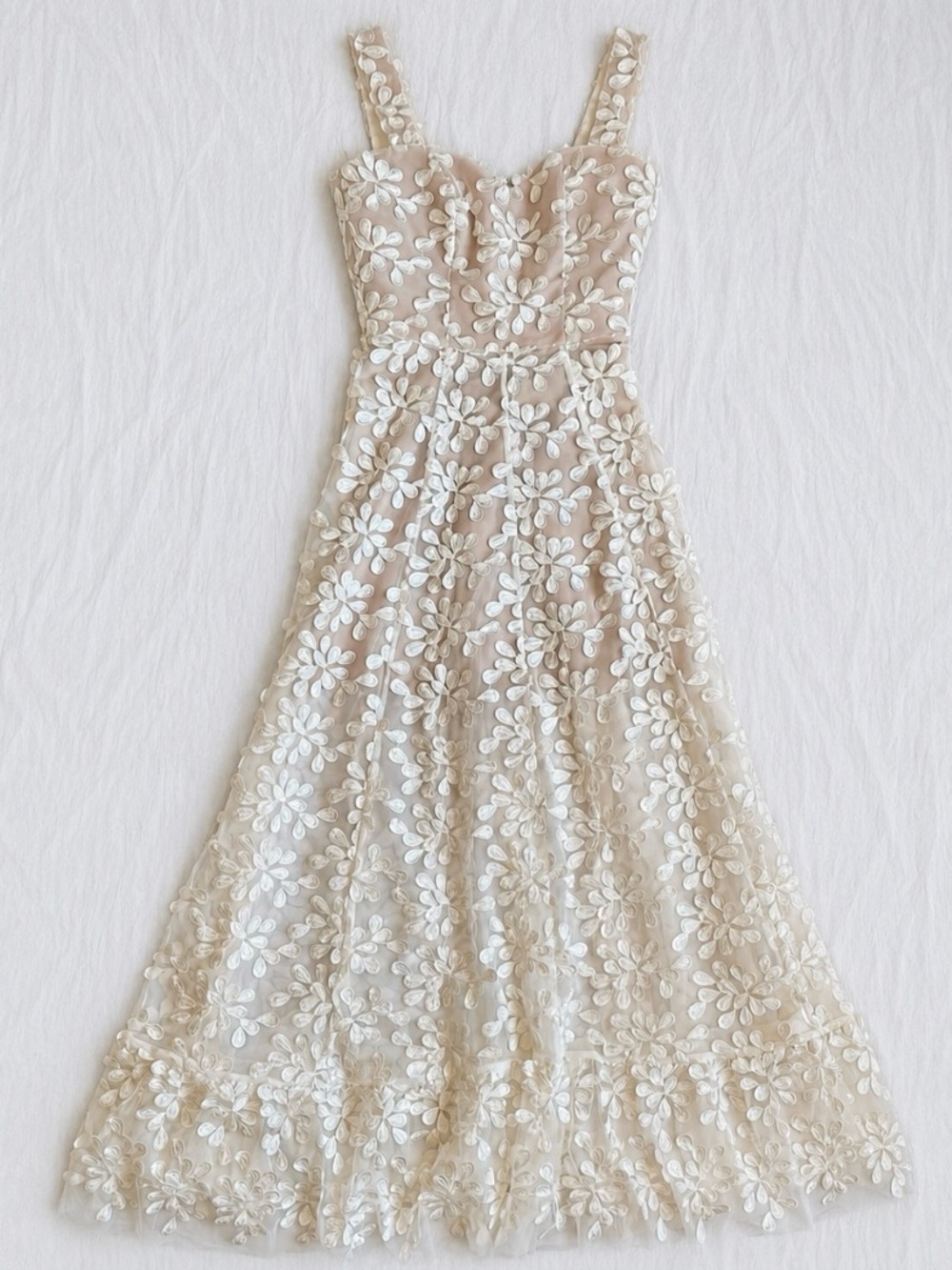 sleeveless floral maxi dress in ivory